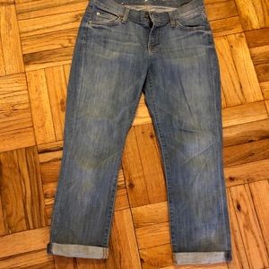 7 For All Mankind Skinny Crop and Roll Jeans